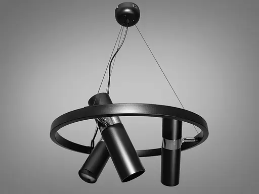 Високоефективна люстра підвісна в стилі Loft на 6 ламп, чорний+хром - фото 1