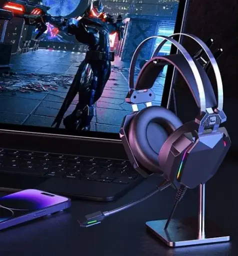 Ігрові накладні навушники XO-GE-07 Static RGB Long mic USB+Dual 3.5mm, 2.2м, Чорний - фото 6