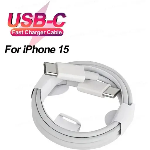 Кабель PD 60W USB-C на USB-C (1m) Woven для Apple (OEM) white - фото 3