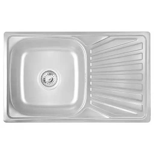 Кухонная мойка 780x480x180 мм + сифон Wezer 7848(08) Satin, Satin - фото 1