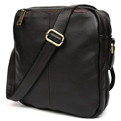 Кожаная сумка мессенджер Tarwa из кожи Наппа 24х26х7 см sum0028352 - фото 3