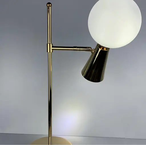 Золота лампа ABELINA з білим плафоном на два джерела світла Line.F YG 8006-2T GD - фото 2