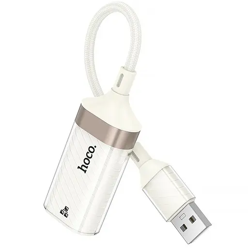 Перехідник Hoco UA41 Crystal USB to RJ45 100 Mbs (0.15m) Apricot - фото 2