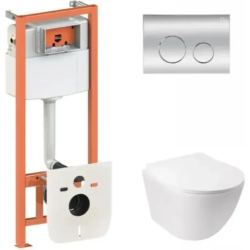 Набір Q-tap Nest 4 в 1 підвісний унітаз Jay Ultra Quiet 485x360x320 + комплект інсталяції QT07335177W45137 - фото 1