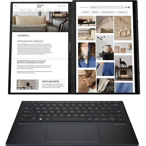 Ноутбук ASUS Zenbook DUO OLED UX8406MA-PZ043X, Intel Core Ultra 9 185H, 5.1GHz, 14 3K Touch, 120Hz, 32GB, SSD 2TB, Intel Arc Graphics, Windows 11 Pro - фото 2