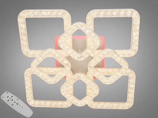 Потолочная светодиодная люстра с пультом, подсветкой, димером, 130W, белая - фото 1