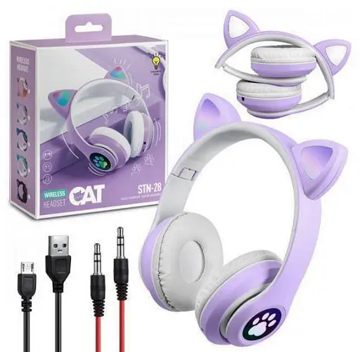 Бездротові дитячі навушники Cat Ear STN-28 з котячими вушками - фото 8