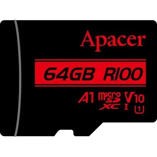 Карта памяти Apacer MicroSDHC 64 GB Class 10 UHS-I/U1 R100 AP64GMCSX10UB-RA [148702]