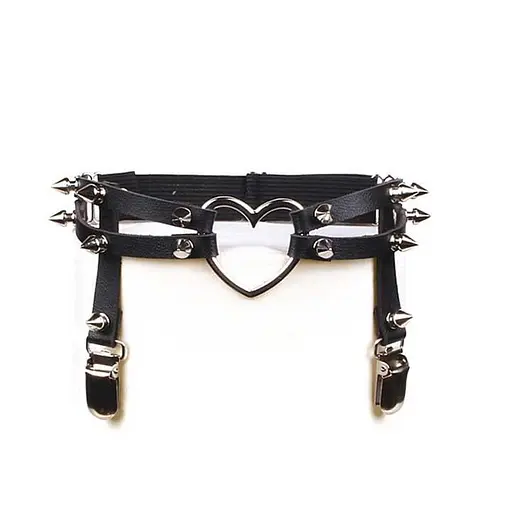 Підв'язки для панчіх на ноги з шипами та сердечком, 2 шт. - фото 5