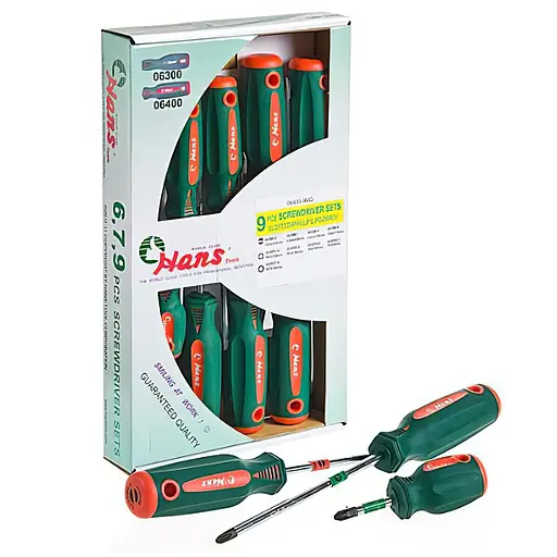 Набір викруток Hans шліц/хрест 9 шт. (06400-9MG) - фото 1