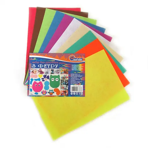 Фетр HARD, 170 г/м², 1.2 мм, А4, 10 шт. в упаковці, 170HQMIX2