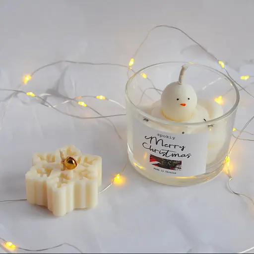 Новорічний набір свічок із соєвого воску «Snow» Spokiy SP2399 ручної роботи - фото 2