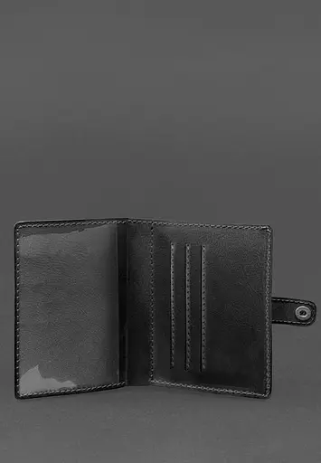 Кожаная обложка-портмоне для удостоверения офицера 11.0 Черная - фото 4