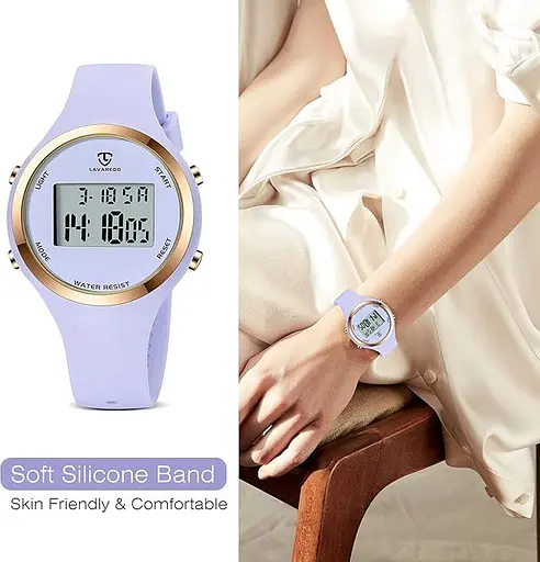 L LAVAREDO Годинник для жінок 3ATM Водонепроникний цифровий спортивний годинник для вулиці Секундомір Наручний годинник - фото 5