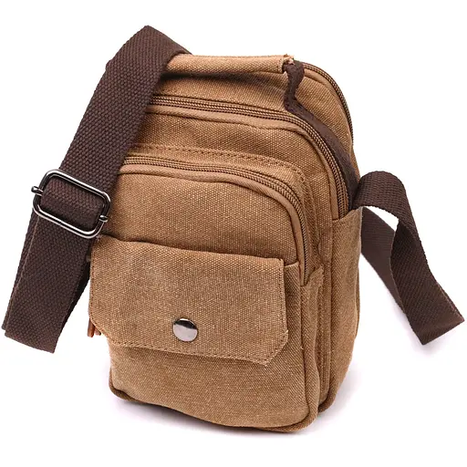 Практична невелика чоловіча сумка із щільного текстилю Vintage 14,5х19х10,5 см sum0028943 - фото 1
