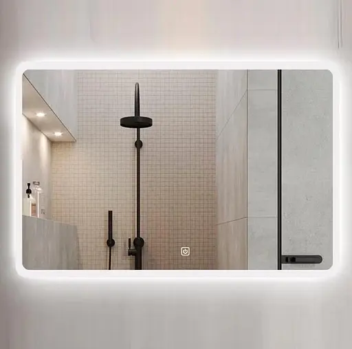 Дзеркало Dusel DE-M3011 75x120 см Сенсорне включення + підігрів + годинник / темп, Білий - фото 1