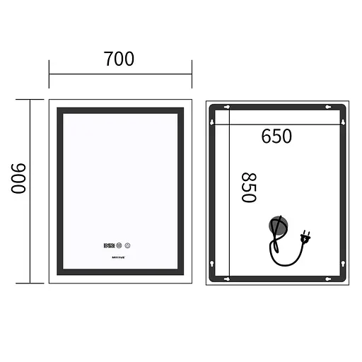 Дзеркало Mixxus Premium Flash MR21-70x90 MP6618 - фото 8