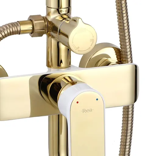 Душова система Rea Bloom gold white з виливом REA-P9529, Золотий - фото 5
