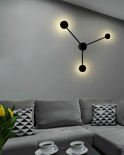 Бра, настінний світильник Goldlux 326287 Joy GX53 3x6W 4000K 660Lm IP20 Bk - фото 2