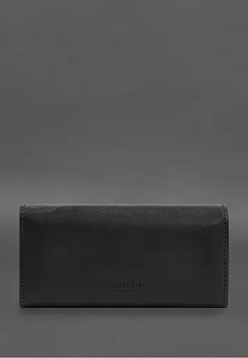 Кожаный клатч (портмоне) на кнопке 5.0 Черный краст - фото 8