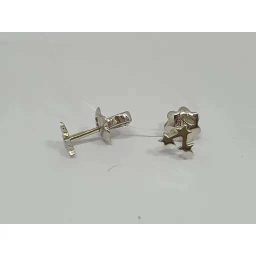 Срібні сережки-пуссети Qvaliz Зірочки. 90201285 - фото 2