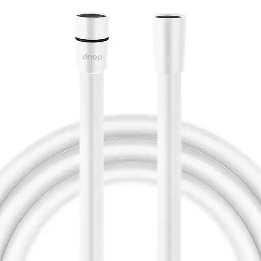 Шланг для душа 175 см Drop SH-H175-WHT-P силиконовый - Двойной Анти-Твист, белый матовый