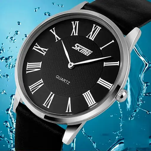 Чоловічий годинник Skmei 9092 Rome (Чорний з чорним циферблатом) - фото 3