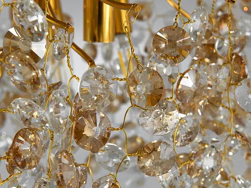 Елітна кришталева люстра з гілочками, алюмінієвий каркас, золото - фото 4