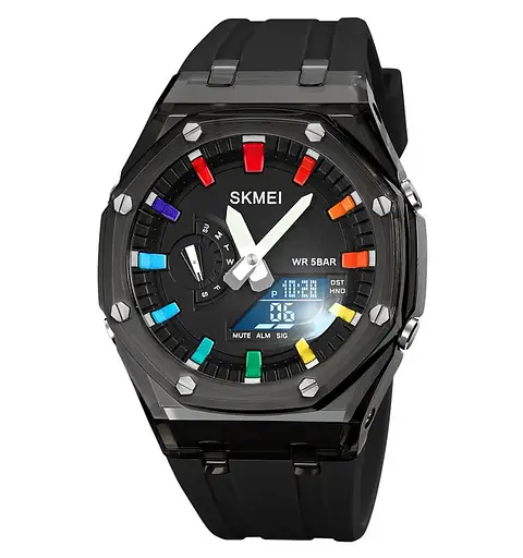 Наручний годинник чоловічий Skmei 2100 Black Black, 2100BKBK (18437) - фото 3