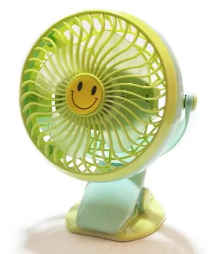 Мини вентилятор Mini Fan GF-175 с прищепкой и сменным аккумулятором 18650 USB Зелений - фото 2