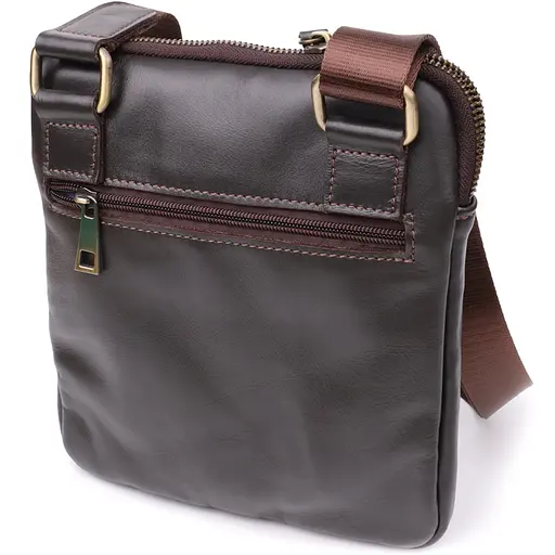 Елегантна чоловіча сумка з гладкої натуральної шкіри SHVIGEL 20х22х4 см sum0027430 - фото 12