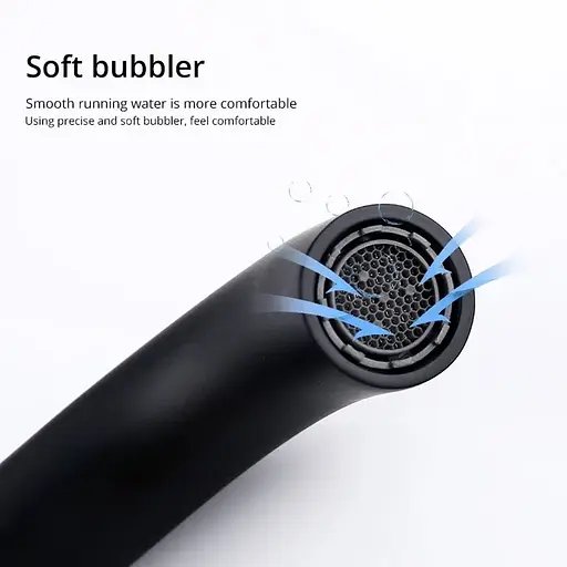 Змішувач прихованого монтажу Quyanre для ванної 210 мм латунь (Чорний матовий) - фото 4