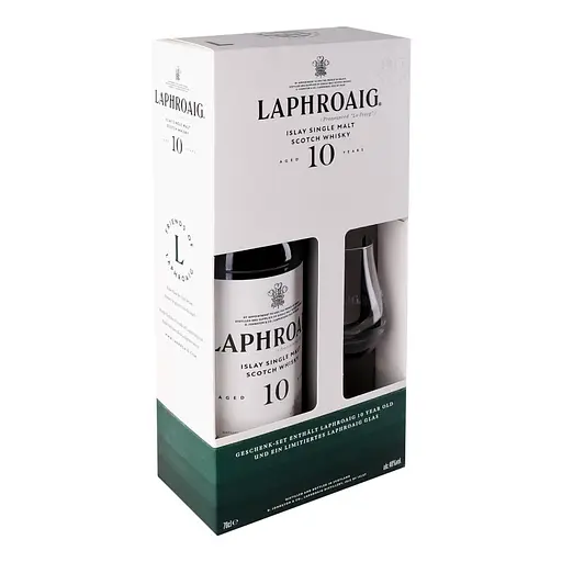 Виски Laphroaig 10 y.o. с бокалом для виски 40% 0.7 л  - фото 2
