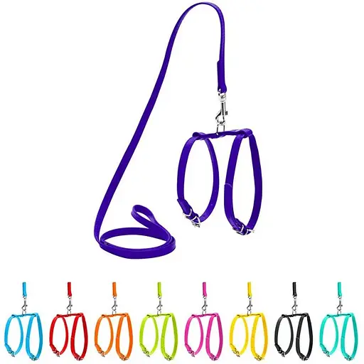 Шлея з повідцем для собак Waudog Glamour шкіряна з QR паспортом, фіолетовий - фото 3