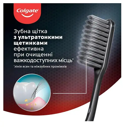 Зубная щетка Colgate Slim Soft Charcoal серый с черным - фото 3