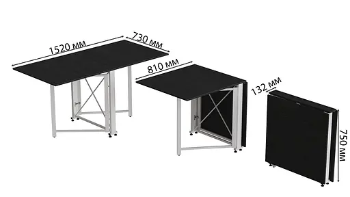 Стіл-книга трансформер Оріон 2 Ferrum-decor 750x1520x730 Білий метал ДСП Сосна Кембра 16 мм (FRD-104592) - фото 4