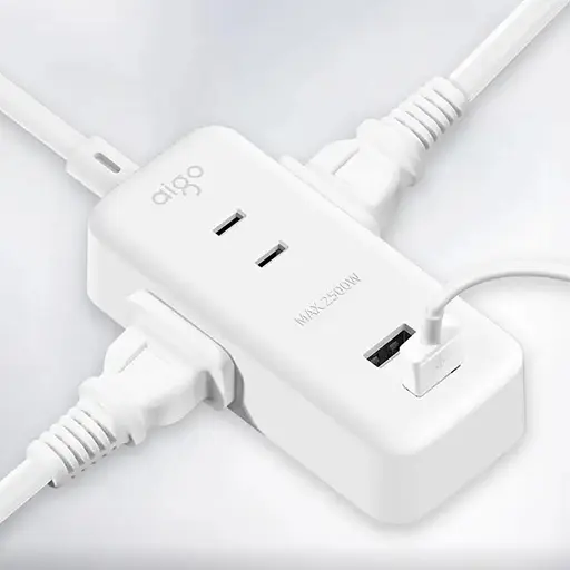 Удлинитель фильтр Aigo Power Strip (3 розетки и 2 USB) 1 m AC0320 - фото 1