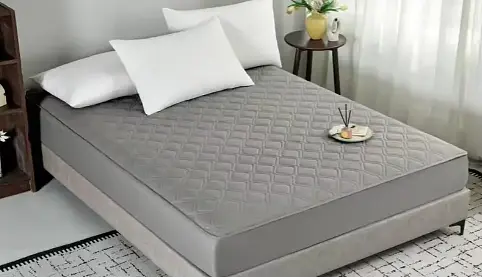 Стьобаний наматрацник-чохол з котону 160x200x28 см темно сірий - фото 1