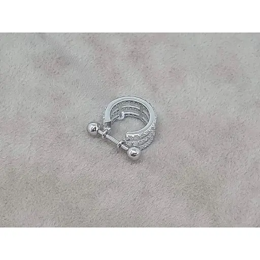 Серебряная серьга кольцо для пирсинга хеликса Ирий со штангой. 40081ШТ - фото 3