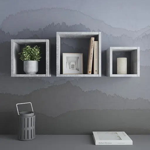 Полки на стену Vays комплект квадратных навесных полок из 3 шт. M-38 Бетон