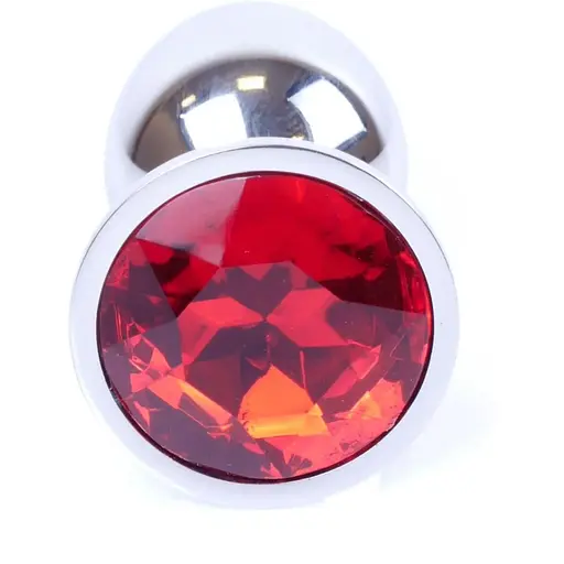 Анальна пробка Boss Of Toys Boss Series - Jewellery Silver Plug Red S, BS6400016, Срібний / Червоний - фото 3