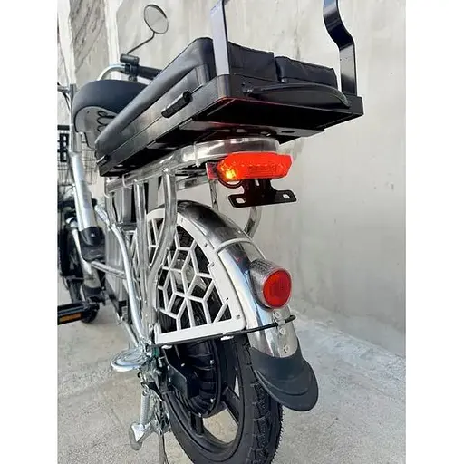 Электровелосипед E-scooter V12 двухместный 18 дюймов 600W 48V 16Ah + раскладной багажник сиденье - фото 4