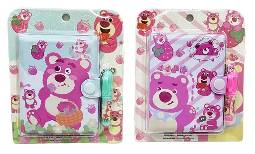 Блокнот на кнопці ПВХ з ручкою-брелоком Ведмідь, 8x10 см, 45 аркушів (В асортименті) - фото 2