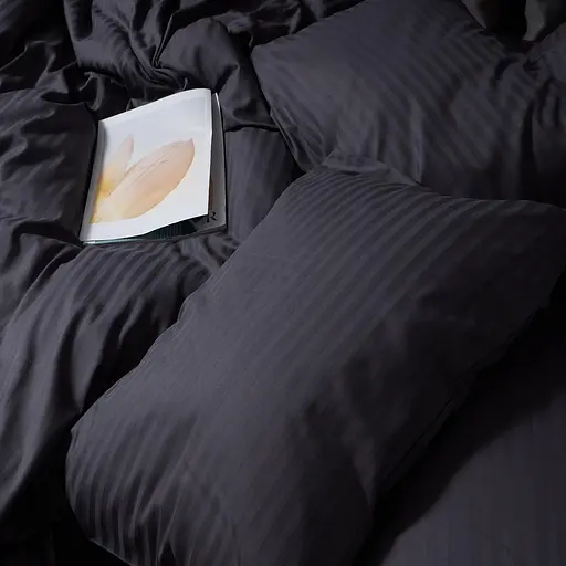 Комплект постельного белья Moon&Star Satin Stripe Dark Serenity Полуторні 143х210 наволочки 4х70х70 - фото 2