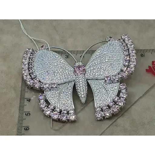 Серебряная брошь Tango Бабочка с фианитами. 670061С - фото 7