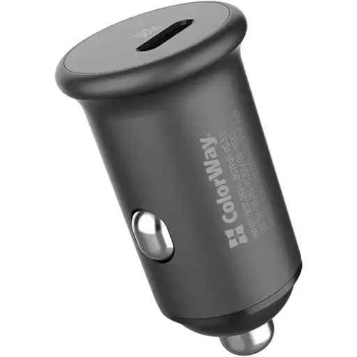 Автомобільний зарядний пристрій ColorWay (1USBx3A, 20W) Power Delivery Port Gray (CW-CHA028PD-GR)