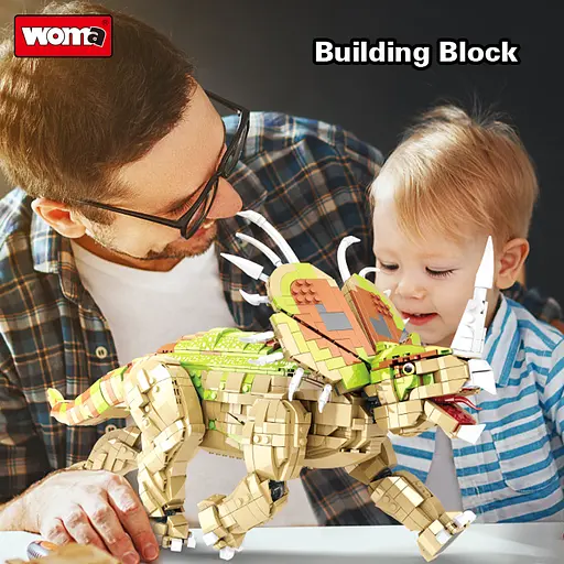 Конструктор динозавр  WOMA Стиракозавр из коллекции Динозавры большой детский  2025 деталей - фото 5