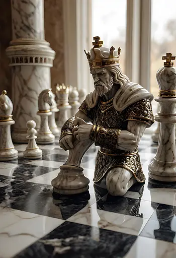 Деревянный фигурный пазл Шахматный король, А5, Картонная коробка 35 элементов - фото 3