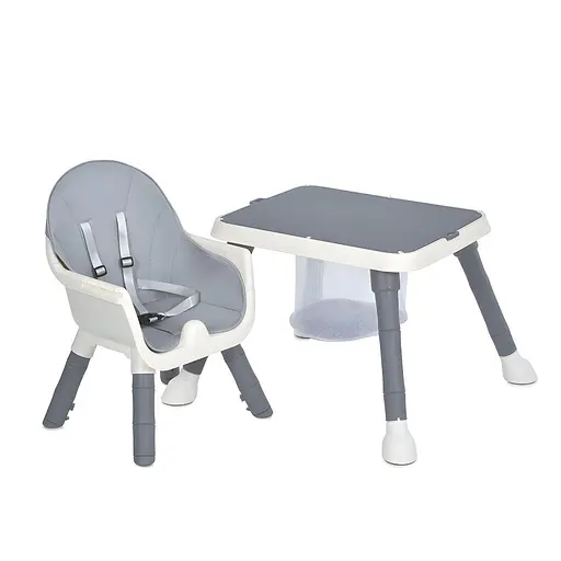 Мультифункциональный стульчик для кормления + столик M 6041 Gray с лего-столешницей и корзиной для игрушек - фото 3