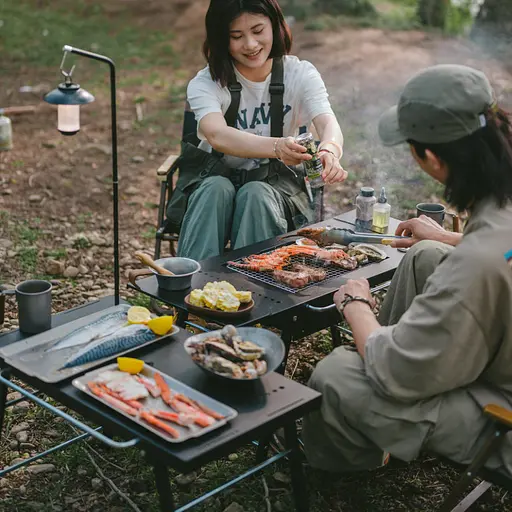 Стіл для барбекю Naturehike CNK2350CF018 сталевий Чорний - фото 5